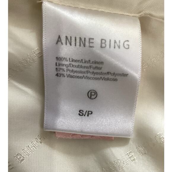 Anine Bing Quinn Blazer 100% Linen In Eggshell Size Small Oversized - Picture 13 of 15